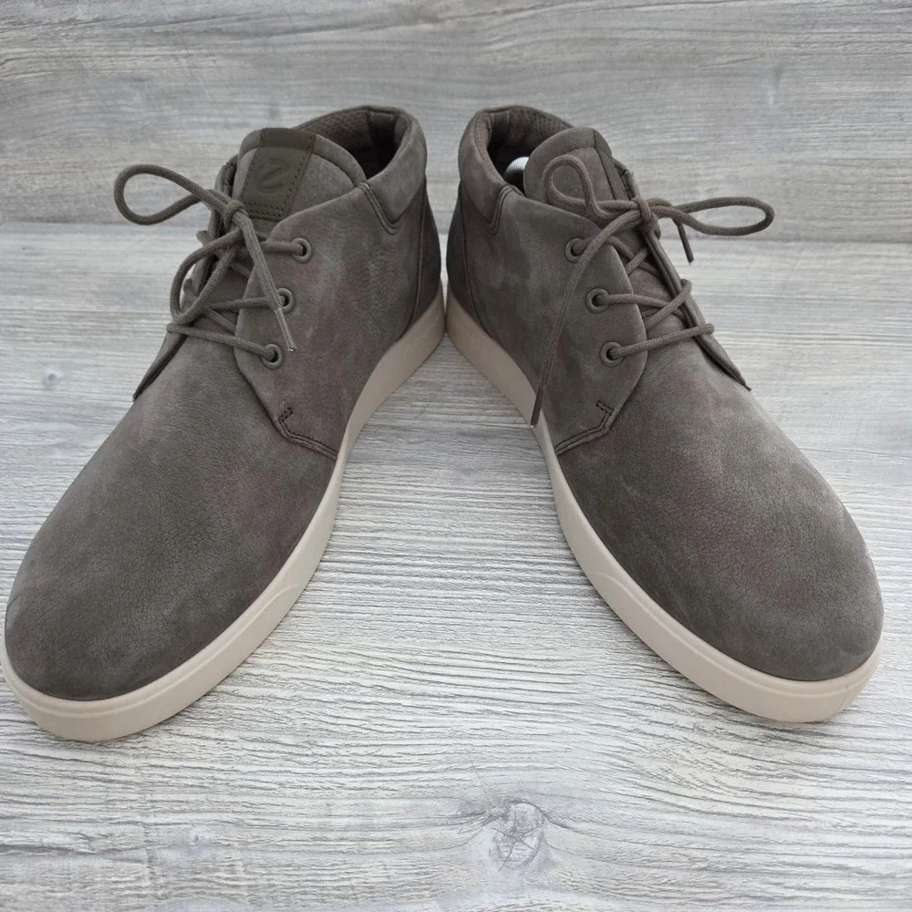 ECCO Soft 7 Tred Chukka Boots Dark Brown Nubuck Leather Mens Size 10-10.5 EU 44